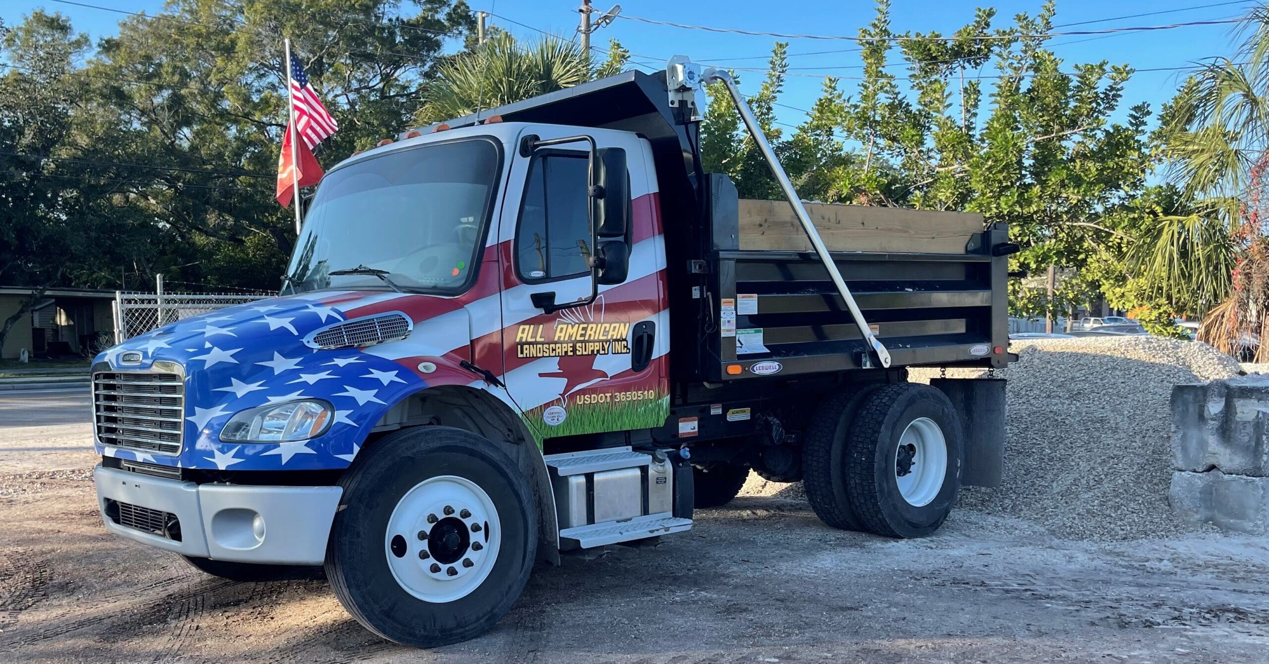 all american landscape supply deliver truck